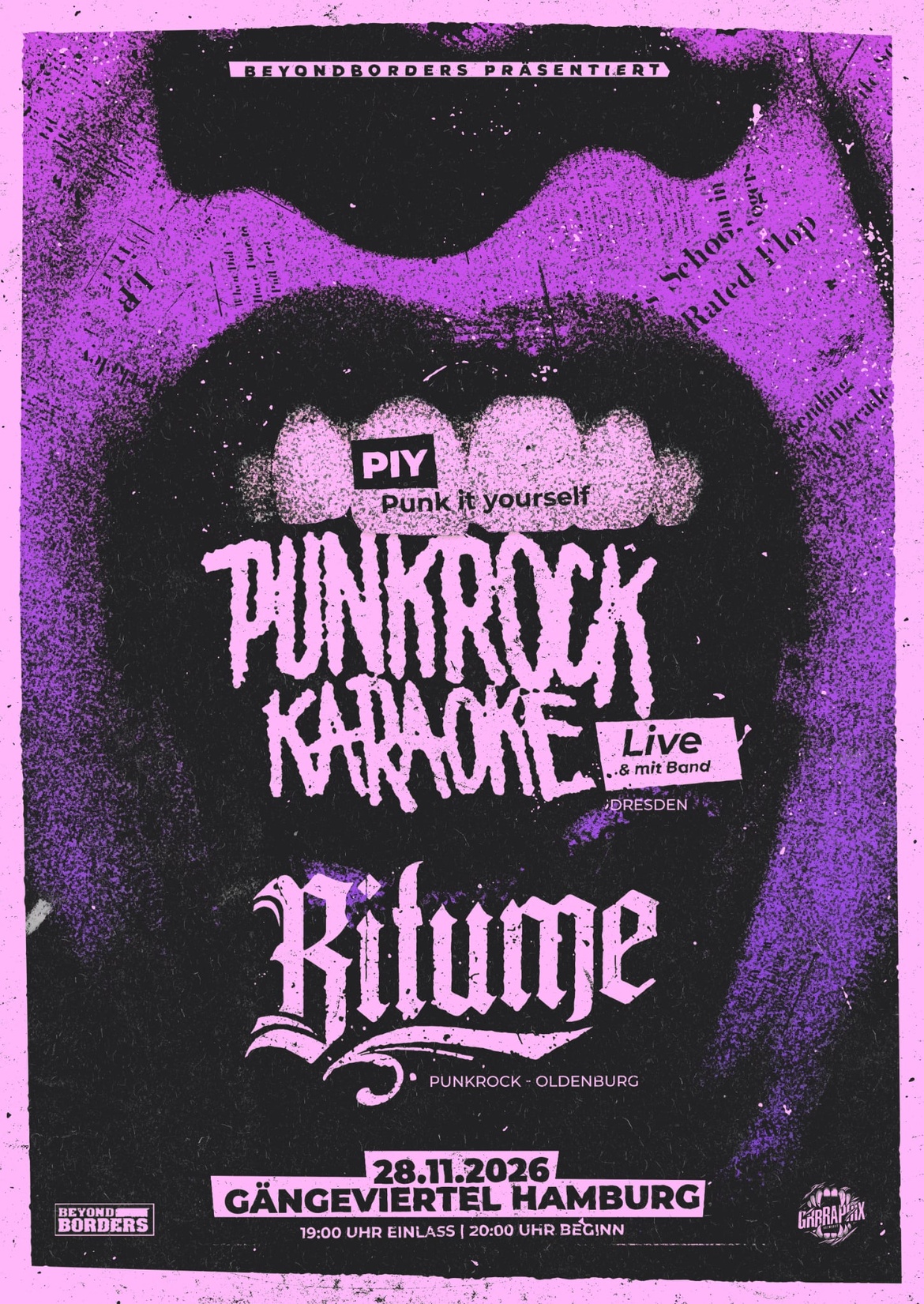 PIY Punkrock Karoke mit Liveband + Bitume